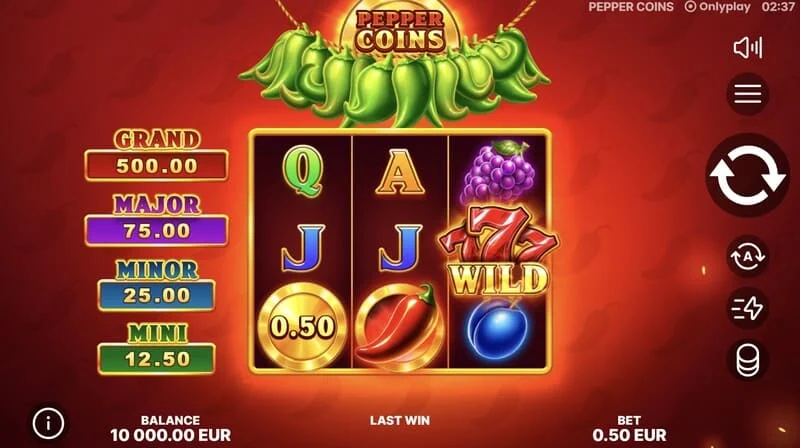 Pepper Coins - Simboli Wild në rrotulla
